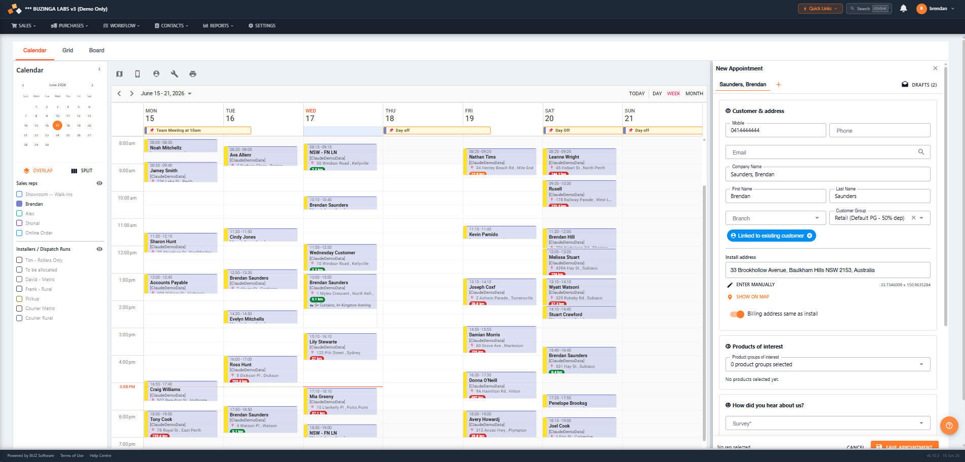Plan every appointment & install